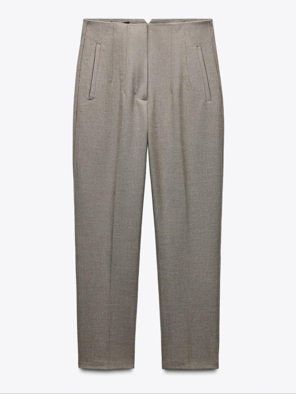Zara High Waisted Pants Trousers Taupe